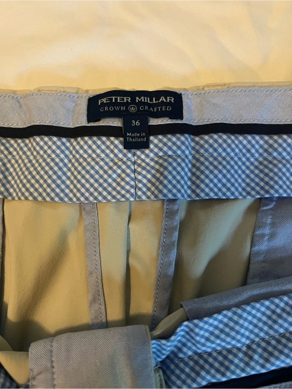 Peter Millar Light Khaki Flat Front Golf Shorts